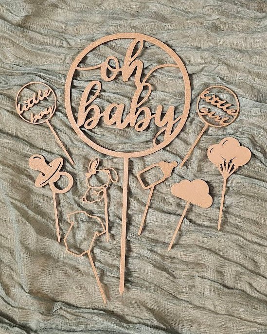 Oh Baby Deko - Set – 9 - teiliges Arrangement für Babyparty & Geschenke - DIMMEL.design