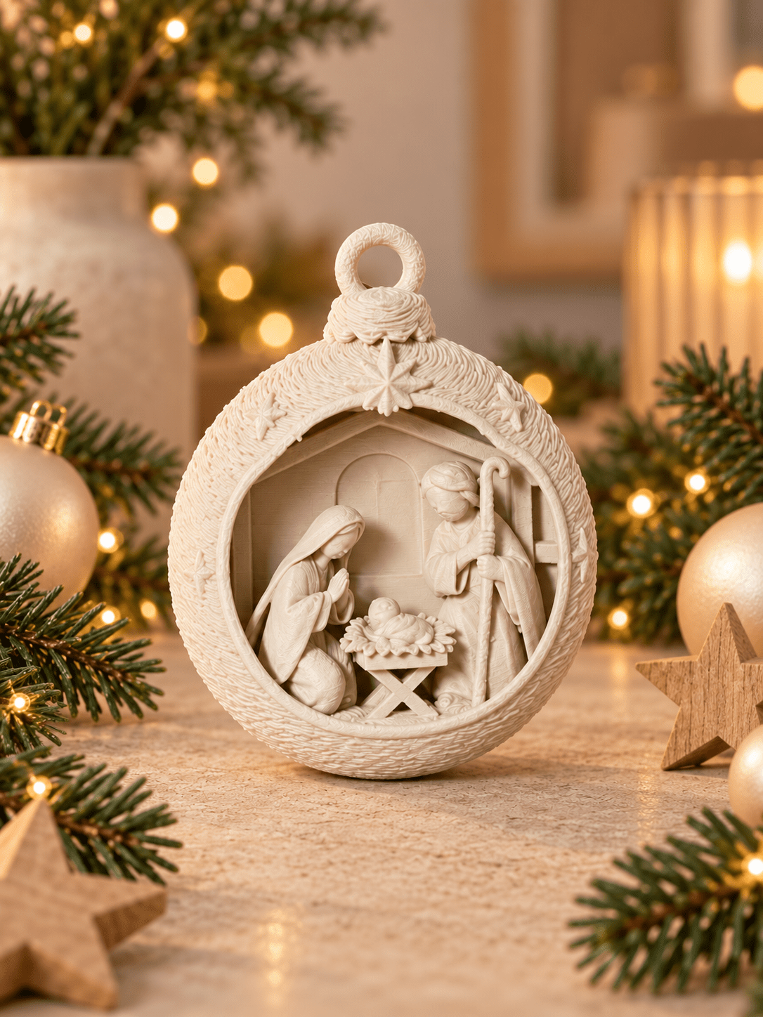 Weihnachtsanhänger mit Krippenszene - DIMMEL.design