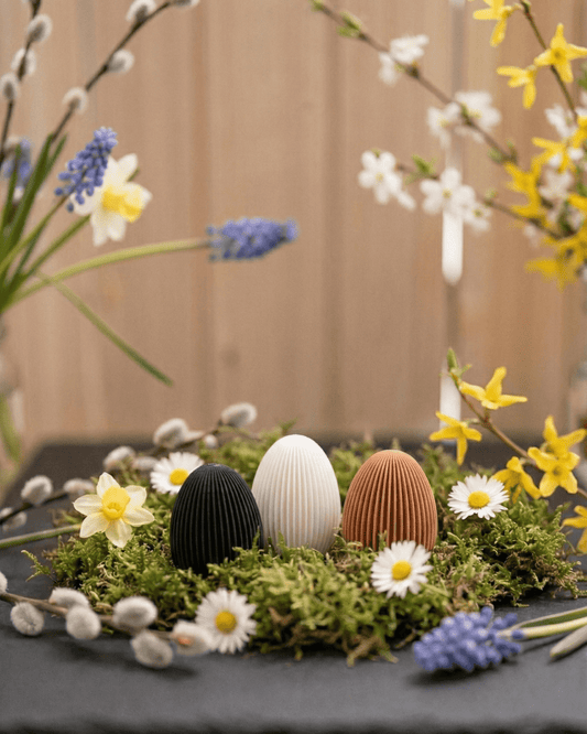 Deko - Ei Skulptur in Lamellen - Optik – Osterdeko - Ribbed Collection - DIMMEL.design